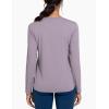 imageTHE GYM PEOPLE Womens Ultra Soft Long Sleeve Workout Shirts Basic Crewneck Athletic Running TopsGrey Purple