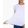 imageTHE GYM PEOPLE Womens Ultra Soft Long Sleeve Workout Shirts Basic Crewneck Athletic Running TopsWhite