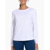 imageTHE GYM PEOPLE Womens Ultra Soft Long Sleeve Workout Shirts Basic Crewneck Athletic Running TopsWhite