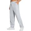 imageTHE GYM PEOPLE Mens Baggy Sweatpants Fleece Drawstring Straight Leg Open Bottom Workout Pants with PocketsHeather Grey