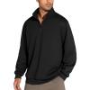 imageTHE GYM PEOPLE Mens Half Zip Sweatshirt Long Sleeve Fleece Pullover Basic Workout TopsBlack