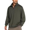 imageTHE GYM PEOPLE Mens Half Zip Sweatshirt Long Sleeve Fleece Pullover Basic Workout TopsDark Brown
