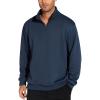 imageTHE GYM PEOPLE Mens Half Zip Sweatshirt Long Sleeve Fleece Pullover Basic Workout TopsNavy Blue