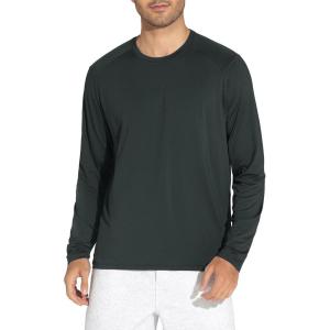 imageTHE GYM PEOPLE Mens Lightweight Workout Shirts Loose Fit Long Sleeve Crewneck Athletic TopsCharcoal Grey