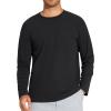 imageTHE GYM PEOPLE Mens Long Sleeve Base Layer Thermal Shirts Stretchy Crewneck Basic Casual Pullover Undershirt Tee TopsBlack