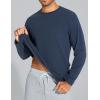 imageTHE GYM PEOPLE Mens Long Sleeve Base Layer Thermal Shirts Stretchy Crewneck Basic Casual Pullover Undershirt Tee TopsGrey Blue