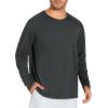 imageTHE GYM PEOPLE Mens Long Sleeve Soft Workout Shirts UPF 50 Fall Lightweight Athletic Pullover Tops for Hiking RunningCharcoal Grey
