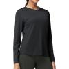 imageTHE GYM PEOPLE Womens Long Sleeve Soft Workout Shirts Basic Crewneck UPF 50 Sun Lightweight Fall Athletic Running TopsBlack