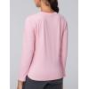 imageTHE GYM PEOPLE Womens Long Sleeve Soft Workout Shirts Basic Crewneck UPF 50 Sun Lightweight Fall Athletic Running TopsPink
