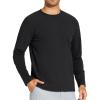 imageTHE GYM PEOPLE Mens Long Sleeve Base Layer Thermal Shirts Stretchy Crewneck Basic Casual Pullover Undershirt Tee TopsBlack