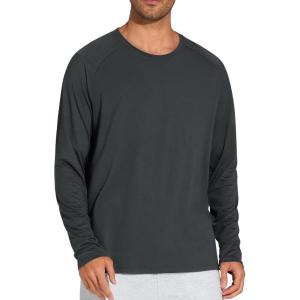 imageTHE GYM PEOPLE Mens Long Sleeve Soft Workout Shirts UPF 50 Fall Lightweight Athletic Pullover Tops for Hiking RunningCharcoal Grey