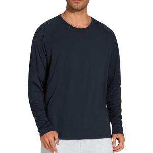 imageTHE GYM PEOPLE Mens Long Sleeve Soft Workout Shirts UPF 50 Fall Lightweight Athletic Pullover Tops for Hiking RunningNavy Blue