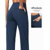 imageTHE GYM PEOPLE Womens Wide Leg Jeans High Waisted Pull on Stretchy Baggy Basic Straight Denim Pants with PocketsDark Blue