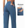 imageTHE GYM PEOPLE Womens Wide Leg Jeans High Waisted Pull on Stretchy Baggy Basic Straight Denim Pants with PocketsDenim Blue