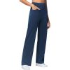 imageTHE GYM PEOPLE Womens Wide Leg Jeans High Waisted Pull on Stretchy Baggy Basic Straight Denim Pants with PocketsDark Blue