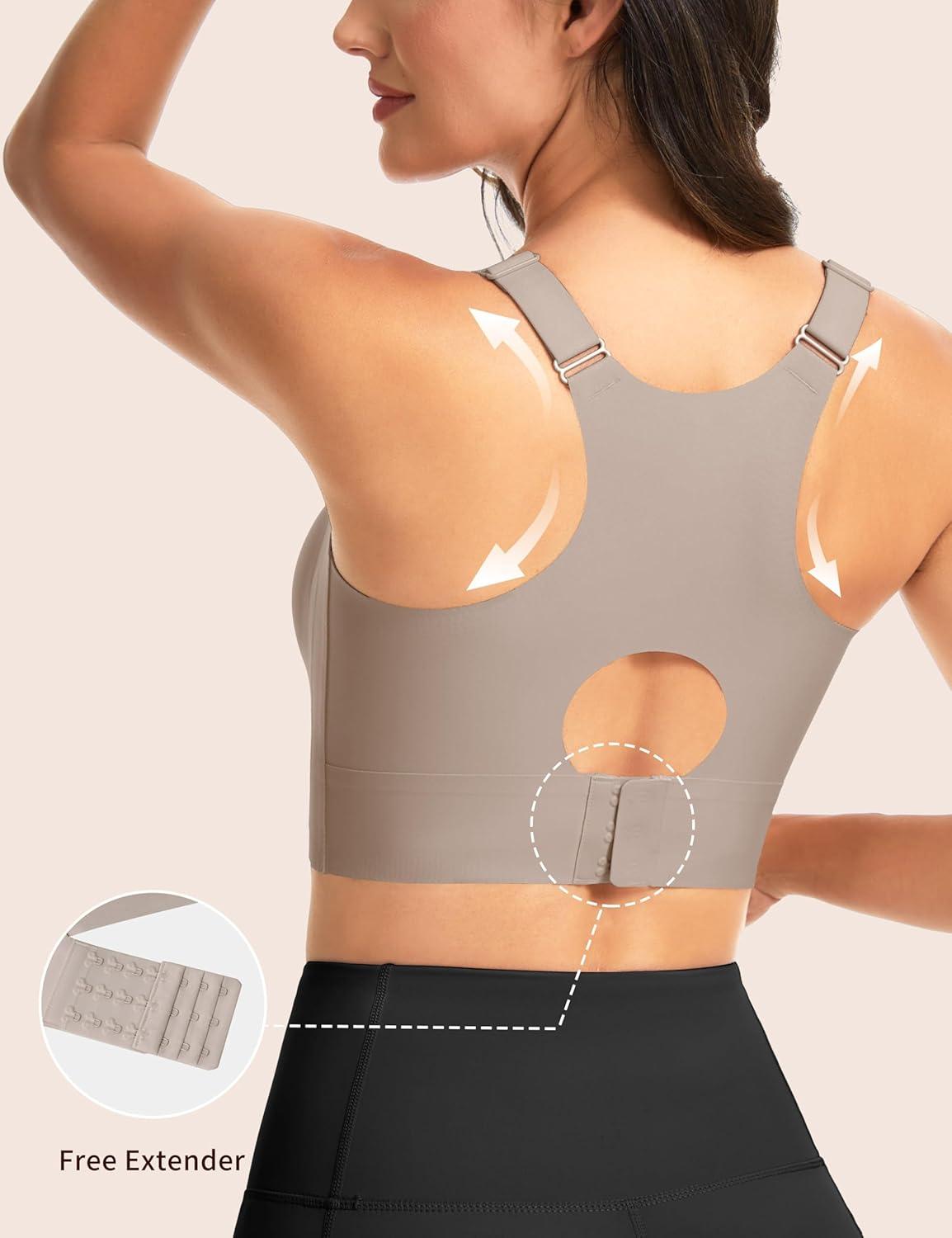 imageTHE GYM PEOPLE Womens Wireless Everyday Bras Racerback Seamless Push Up Bralette Padded Comfortable Full CoverageCoffee