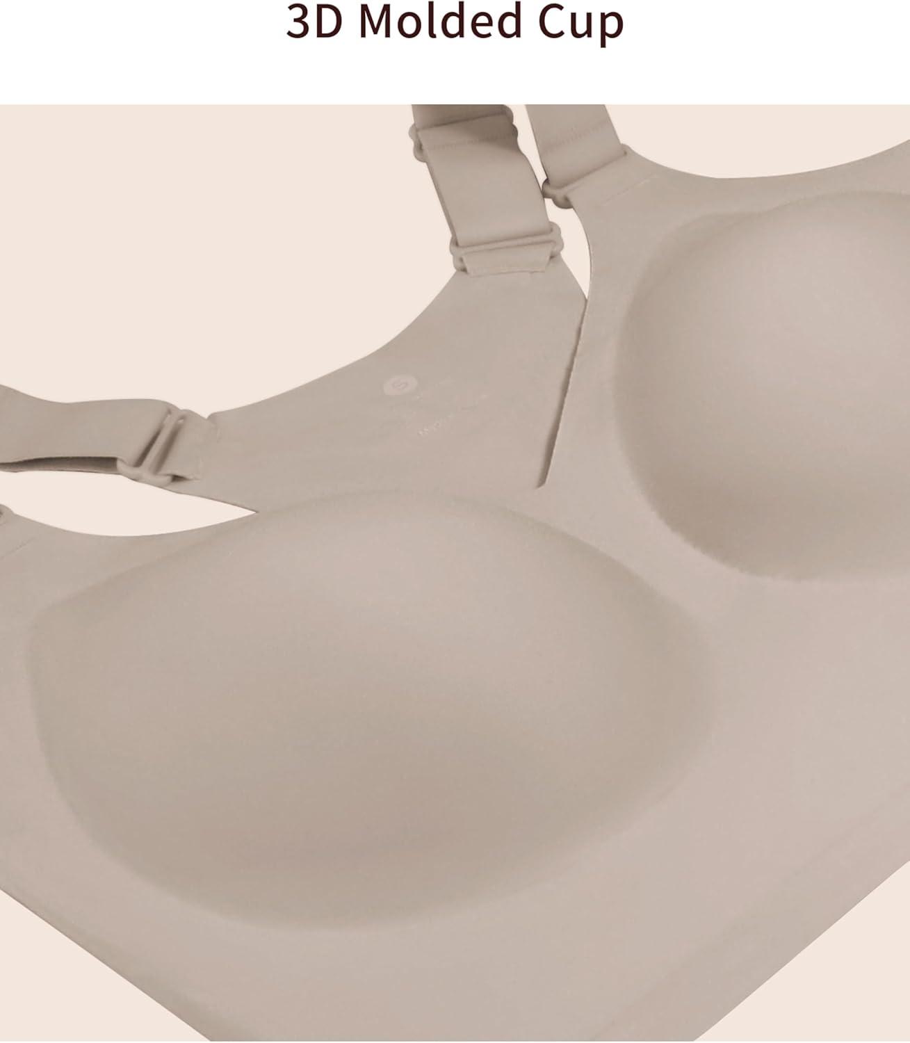 imageTHE GYM PEOPLE Womens Wireless Everyday Bras Racerback Seamless Push Up Bralette Padded Comfortable Full CoverageCoffee