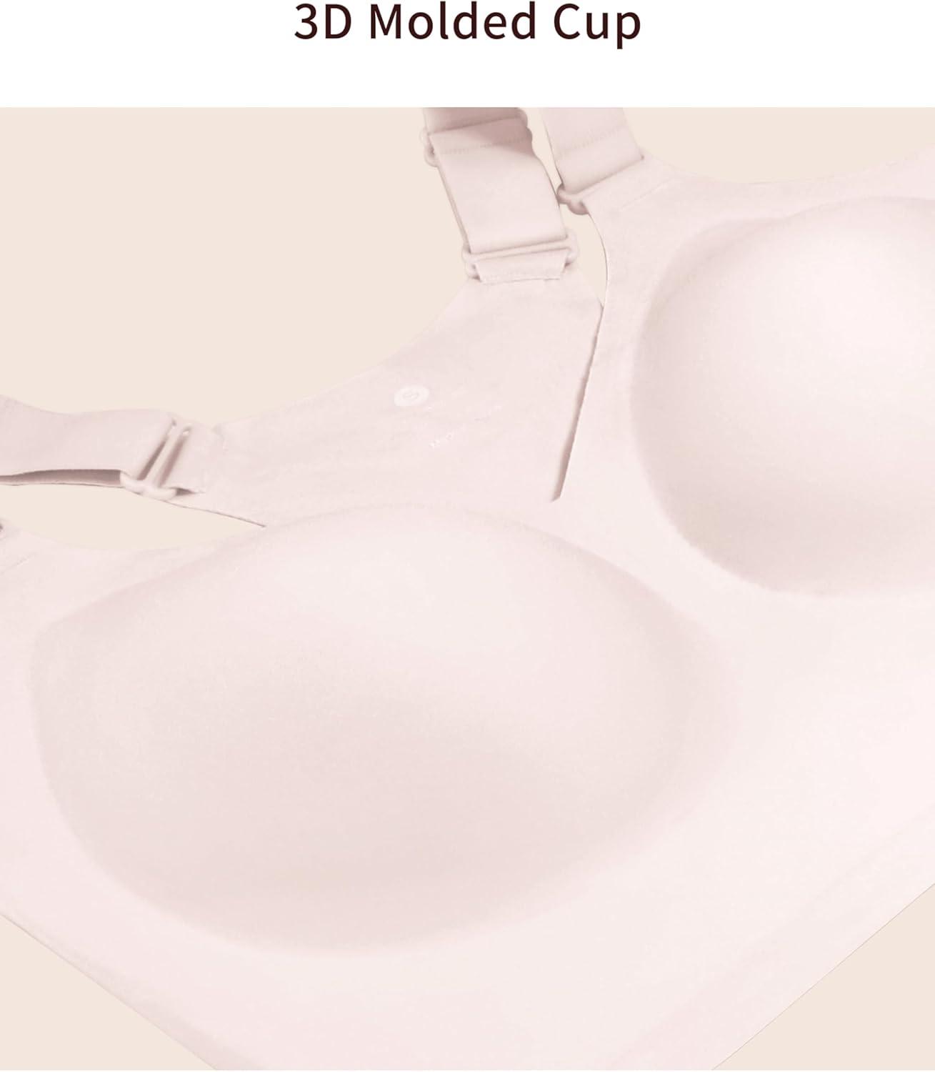 imageTHE GYM PEOPLE Womens Wireless Everyday Bras Racerback Seamless Push Up Bralette Padded Comfortable Full CoverageNude Pink