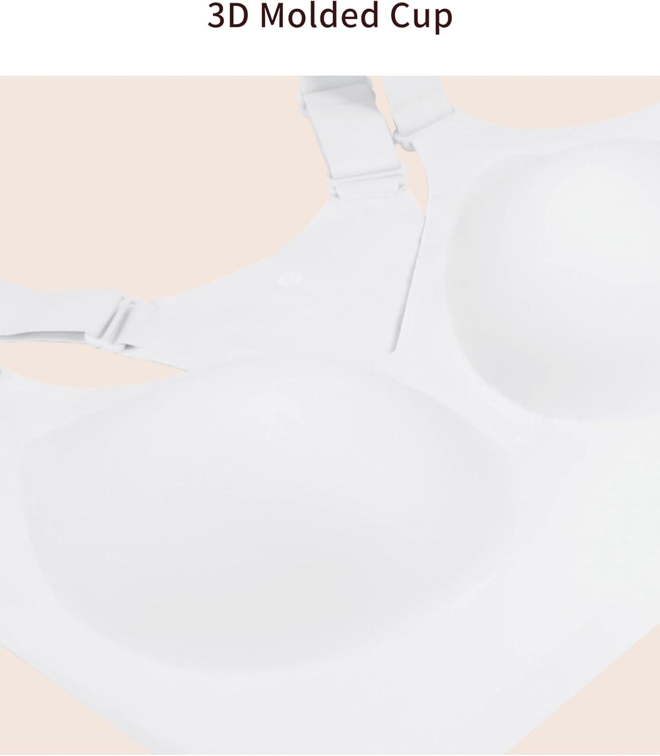 imageTHE GYM PEOPLE Womens Wireless Everyday Bras Racerback Seamless Push Up Bralette Padded Comfortable Full CoverageWhite