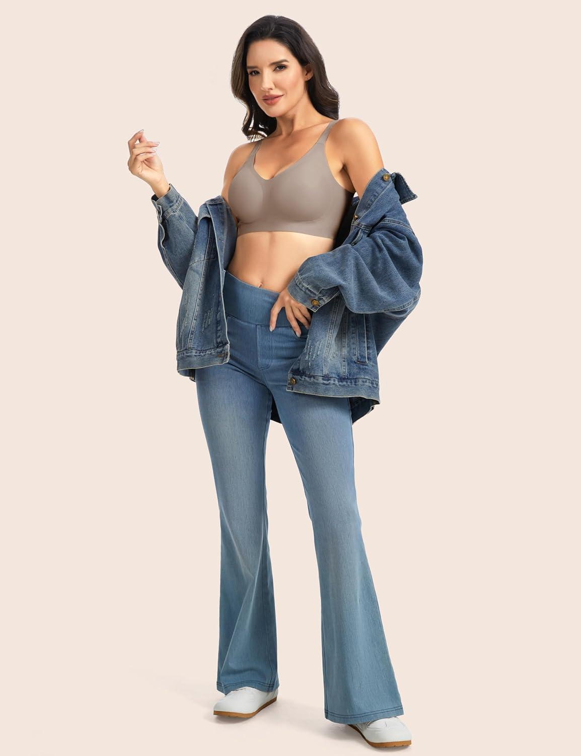 imageTHE GYM PEOPLE Womens Wireless Seamless Bras Full Coverage Comfortable Bralette Invisible Everyday Tshirt Bra PaddedCoffee