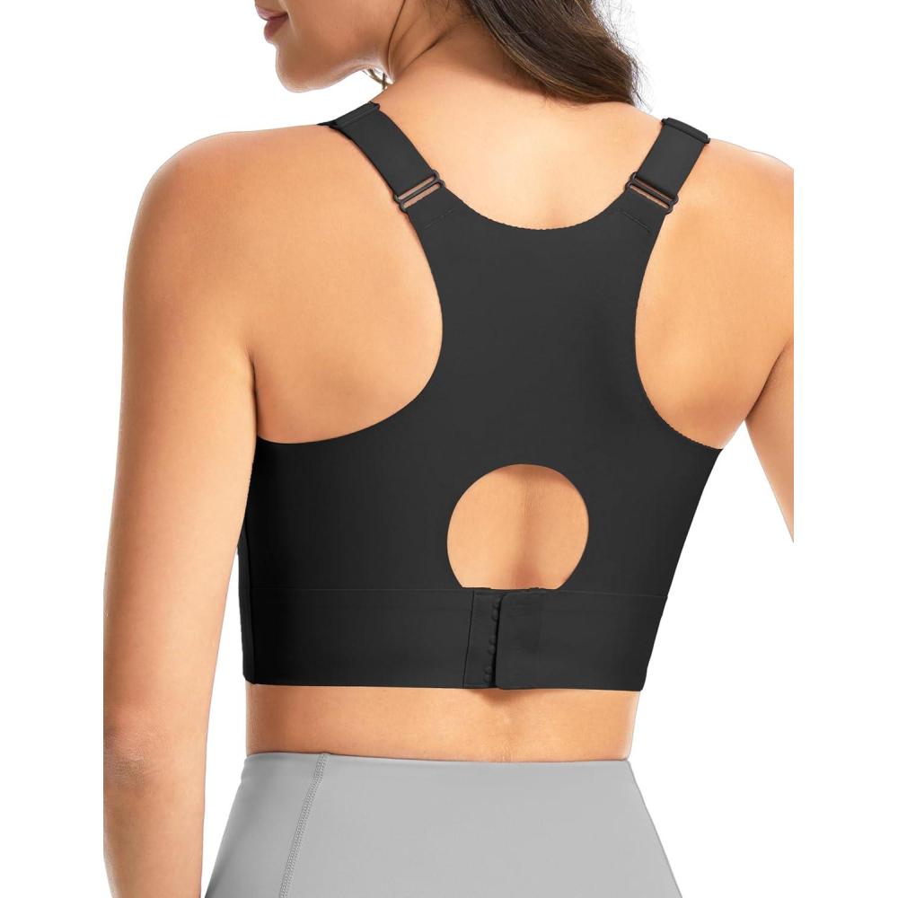 imageTHE GYM PEOPLE Womens Wireless Everyday Bras Racerback Seamless Push Up Bralette Padded Comfortable Full CoverageBlack