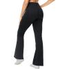 imageTHE GYM PEOPLE Womens Stretchy Bell Bottom Jeans Wide Leg Breathable Pull On Flare Jeggings Pants with PocketsBlack