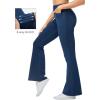 imageTHE GYM PEOPLE Womens Stretchy Bell Bottom Jeans Wide Leg Breathable Pull On Flare Jeggings Pants with PocketsDark Blue