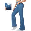 imageTHE GYM PEOPLE Womens Stretchy Bell Bottom Jeans Wide Leg Breathable Pull On Flare Jeggings Pants with PocketsDenim Blue