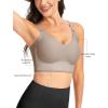 imageTHE GYM PEOPLE Womens Wireless Everyday Bras Racerback Seamless Push Up Bralette Padded Comfortable Full CoverageCoffee