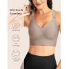 imageTHE GYM PEOPLE Womens Wireless Everyday Bras Racerback Seamless Push Up Bralette Padded Comfortable Full CoverageCoffee