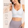 imageTHE GYM PEOPLE Womens Wireless Everyday Bras Racerback Seamless Push Up Bralette Padded Comfortable Full CoverageWhite