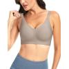 imageTHE GYM PEOPLE Womens Wireless Seamless Bras Full Coverage Comfortable Bralette Invisible Everyday Tshirt Bra PaddedCoffee
