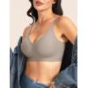 imageTHE GYM PEOPLE Womens Wireless Seamless Bras Full Coverage Comfortable Bralette Invisible Everyday Tshirt Bra PaddedCoffee