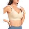 imageTHE GYM PEOPLE Womens Wireless Seamless Bras Full Coverage Comfortable Bralette Invisible Everyday Tshirt Bra PaddedNude