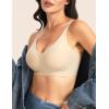 imageTHE GYM PEOPLE Womens Wireless Seamless Bras Full Coverage Comfortable Bralette Invisible Everyday Tshirt Bra PaddedNude