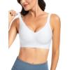 imageTHE GYM PEOPLE Womens Wireless Seamless Bras Full Coverage Comfortable Bralette Invisible Everyday Tshirt Bra PaddedWhite