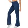 imageTHE GYM PEOPLE Womens Stretchy Bell Bottom Jeans Wide Leg Breathable Pull On Flare Jeggings Pants with PocketsDark Blue
