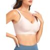 imageTHE GYM PEOPLE Womens Wireless Seamless Bras Full Coverage Comfortable Bralette Invisible Everyday Tshirt Bra PaddedNude Pink