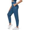 imageTHE GYM PEOPLE Womens High Waisted Denim Joggers Pants Stretchy Tapered Pull On Casual Workout Jeans Jeggings with PocketsDenim Blue