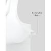 image:imageTHE GYM PEOPLE Womens Cross Back Ruched Sports Bra V Neck Wide Straps Removable Pads Workout Yoga Crop TopWhite