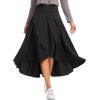 image:imageTHE GYM PEOPLE Womens High Waist Flowy Maxi Skirts Ruffle High Low Hem Asymmetric Wrap Long Skirt Builtin ShortsBlack
