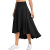 image:imageTHE GYM PEOPLE Womens High Waist Flowy Maxi Skirts Ruffle High Low Hem Asymmetric Wrap Long Skirt Builtin ShortsBlack