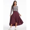 image:imageTHE GYM PEOPLE Womens High Waist Flowy Maxi Skirts Ruffle High Low Hem Asymmetric Wrap Long Skirt Builtin ShortsDark Red