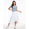 image:imageTHE GYM PEOPLE Womens High Waist Flowy Maxi Skirts Ruffle High Low Hem Asymmetric Wrap Long Skirt Builtin ShortsWhite