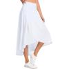 image:imageTHE GYM PEOPLE Womens High Waist Flowy Maxi Skirts Ruffle High Low Hem Asymmetric Wrap Long Skirt Builtin ShortsWhite