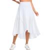 image:imageTHE GYM PEOPLE Womens High Waist Flowy Maxi Skirts Ruffle High Low Hem Asymmetric Wrap Long Skirt Builtin ShortsWhite