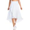 image:imageTHE GYM PEOPLE Womens High Waist Flowy Maxi Skirts Ruffle High Low Hem Asymmetric Wrap Long Skirt Builtin ShortsWhite