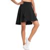 image:imageTHE GYM PEOPLE Womens High Waist Flowy Skort Asymmetric High Low Ruffle Hem Wrap Skirts Builtin ShortsBlack