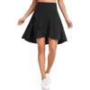 image:imageTHE GYM PEOPLE Womens High Waist Flowy Skort Asymmetric High Low Ruffle Hem Wrap Skirts Builtin ShortsBlack