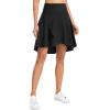 image:imageTHE GYM PEOPLE Womens High Waist Flowy Skort Asymmetric High Low Ruffle Hem Wrap Skirts Builtin ShortsBlack